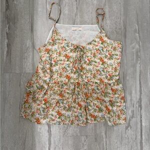 Floral Print Peplum Cami